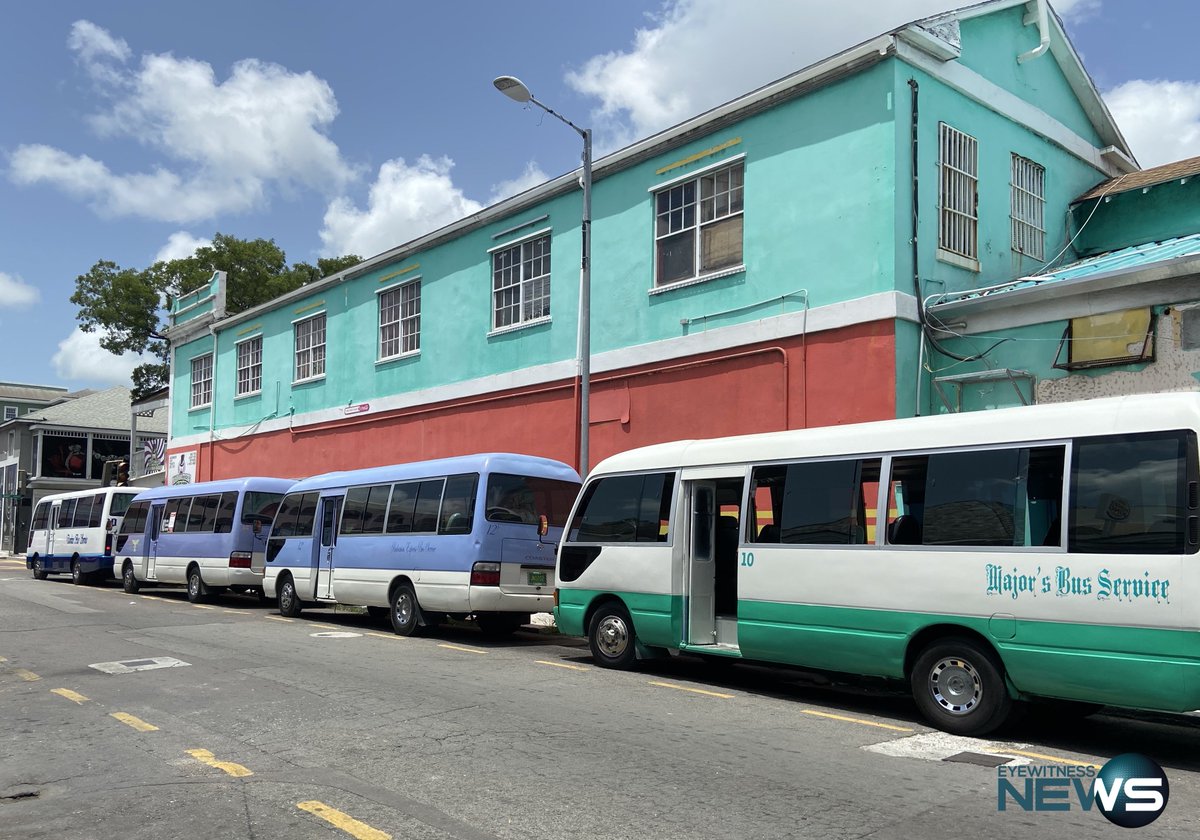 Jitney bus on Bay Street, Nassau